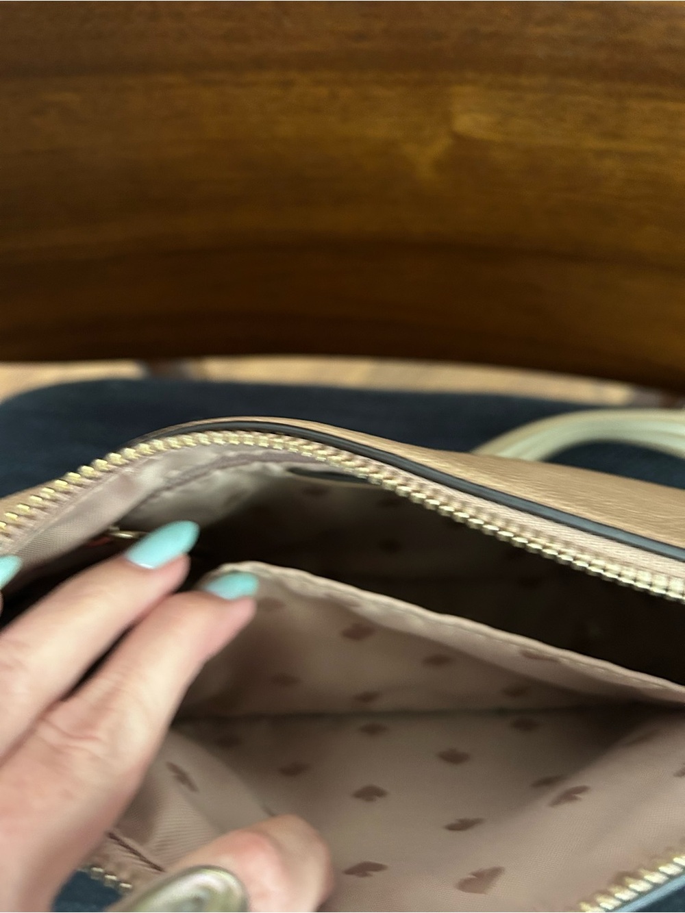 kate spade Crossbody in Light Beige with Striped Strap - Picture 6 of 9
